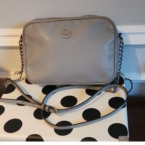 MICHAEL Michael Kors Gray Leather Crossbody Bag